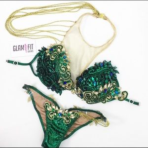 GORGEOUS GlamFit WBFF Bikini in Emerald Green